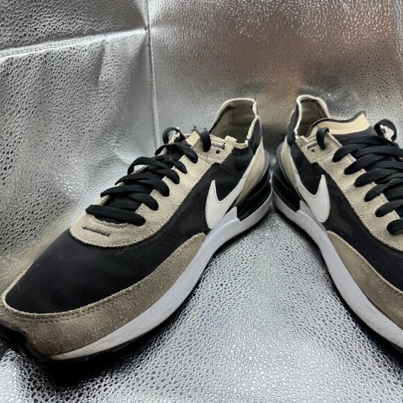Size 13 - Nike Waffle One Black Khaki Mens Low Top Platform Sneakers‎ DA7995-002 - Picture 3 of 10